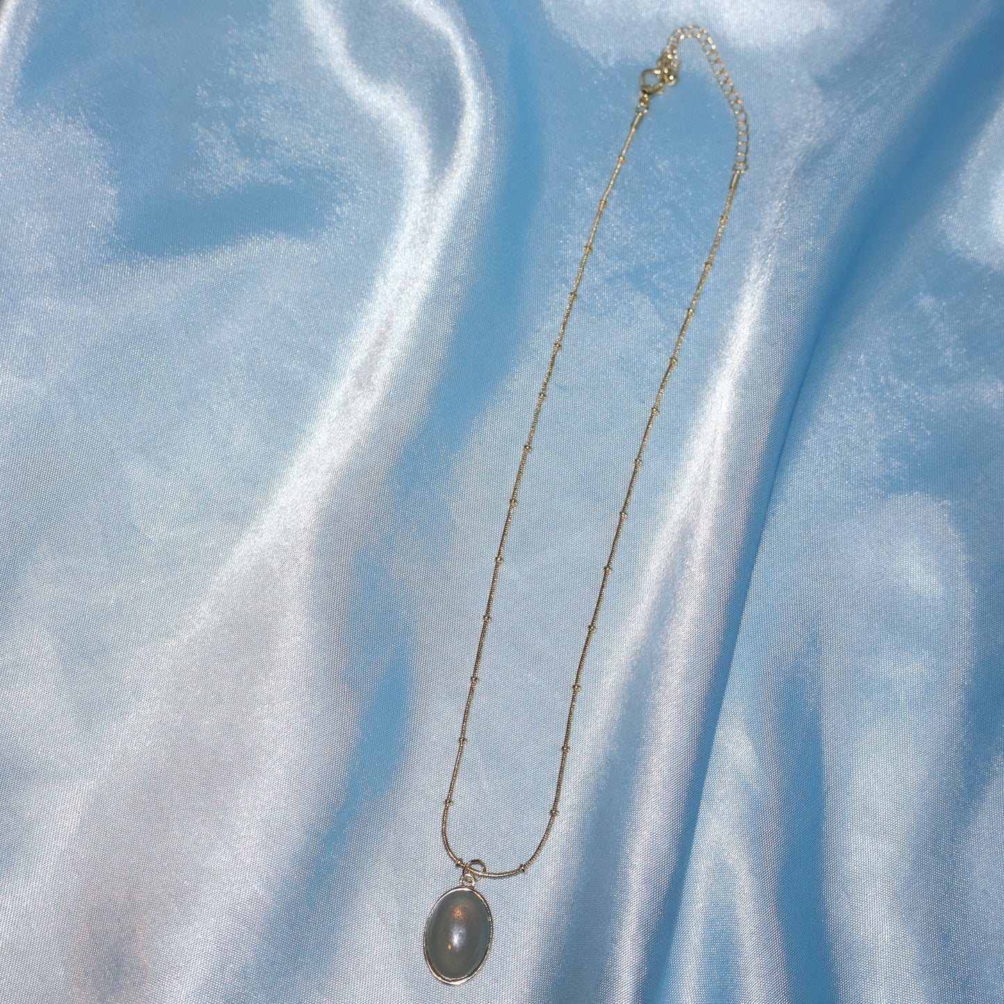 gold cadet blue pendant necklace