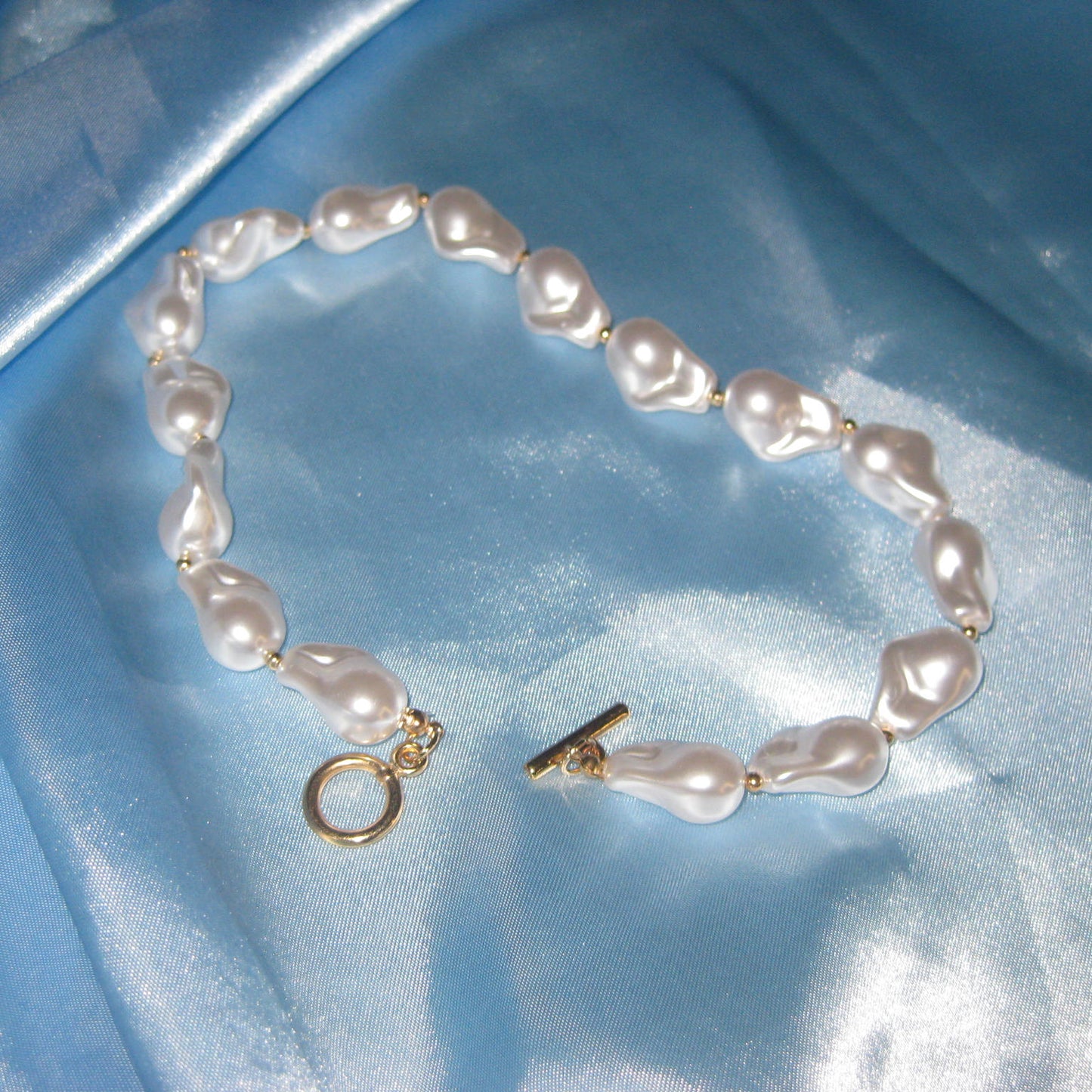 chunky gold pearl necklace
