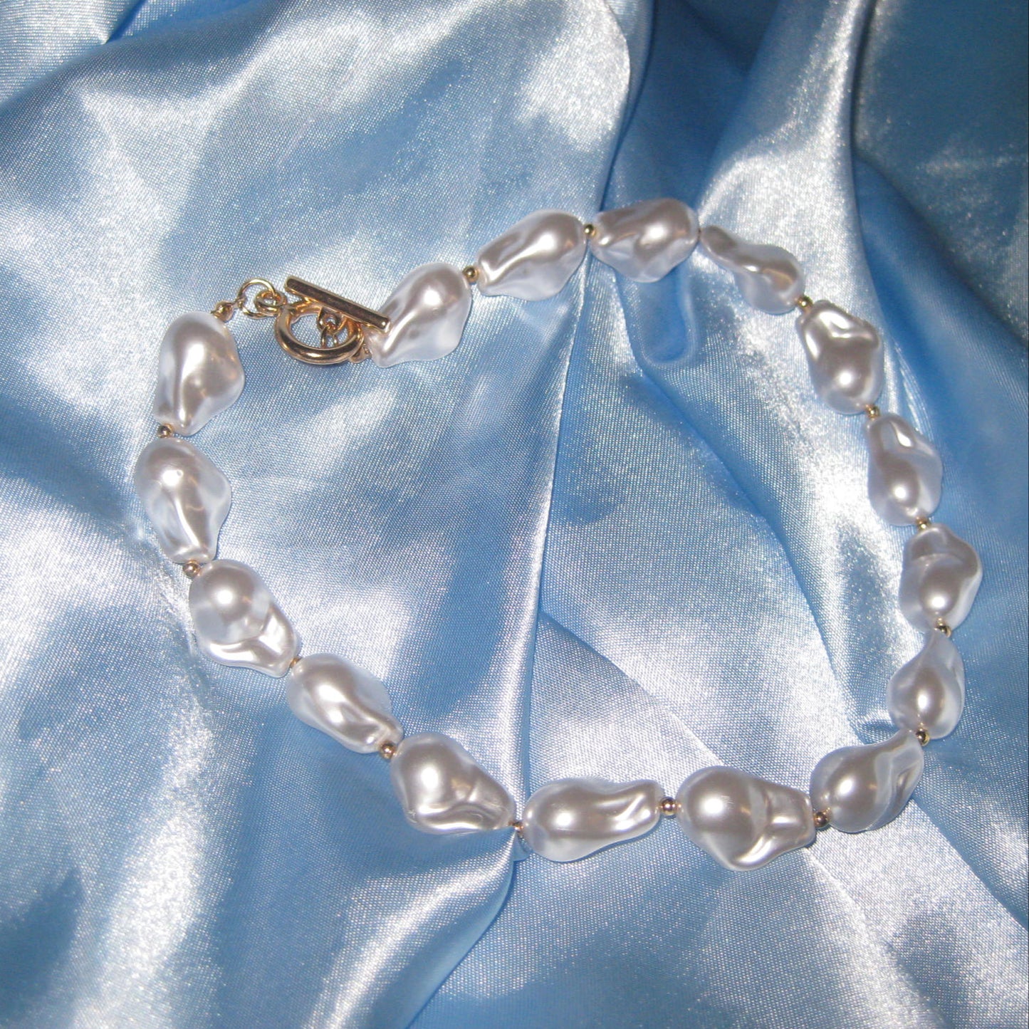 chunky gold pearl necklace