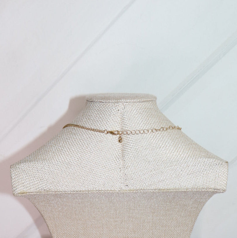 double flower gold necklace