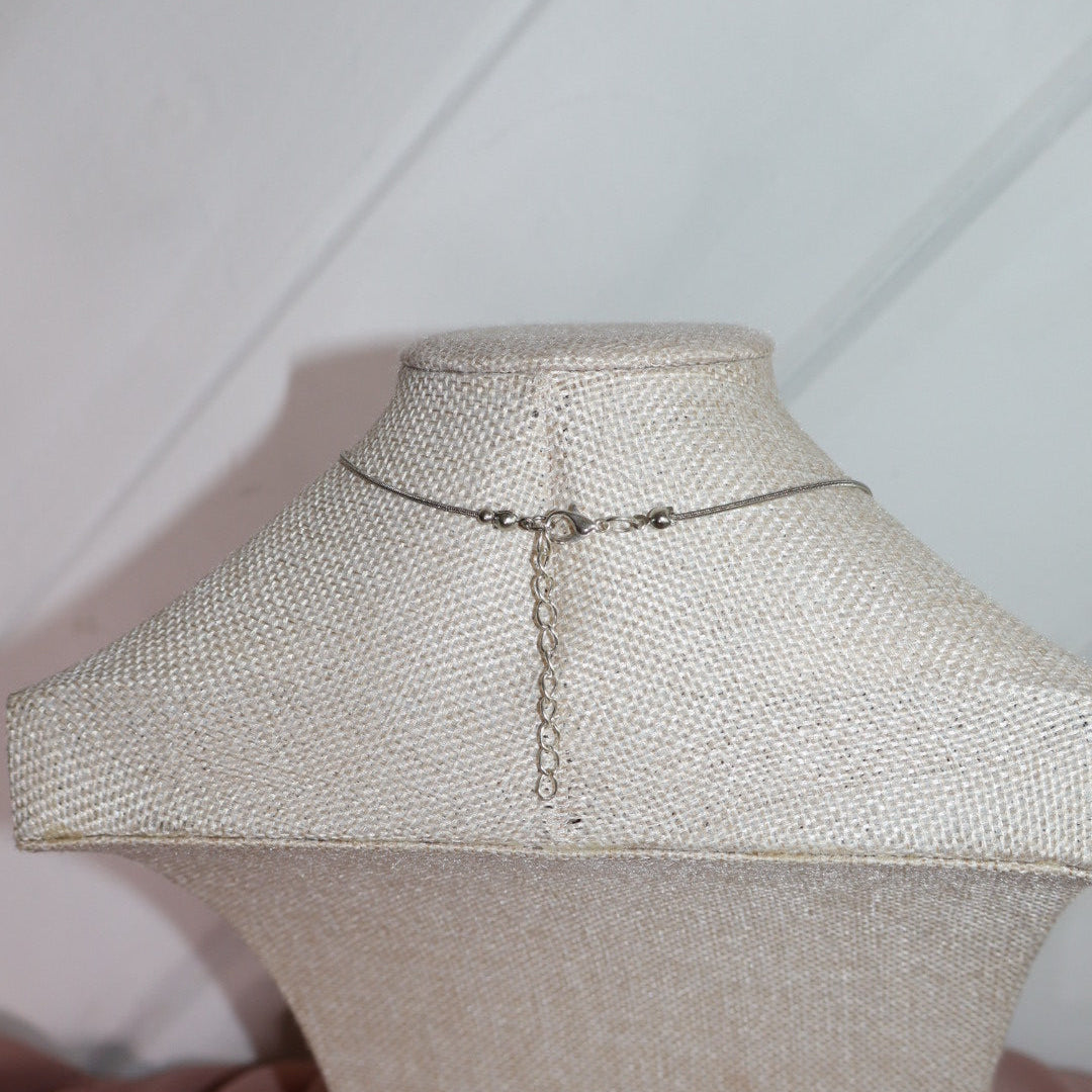 silver heart shaped watch necklace