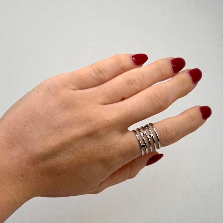 Midnight Orbit Ring – Silver