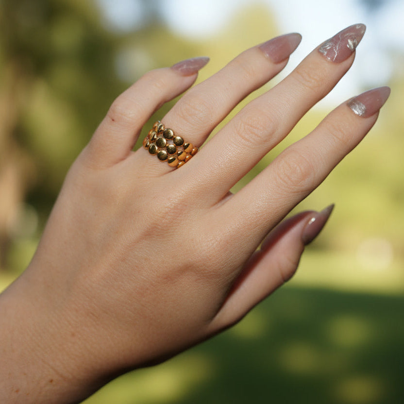 The trio 18k gold plated ring