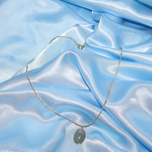 gold cadet blue pendant necklace