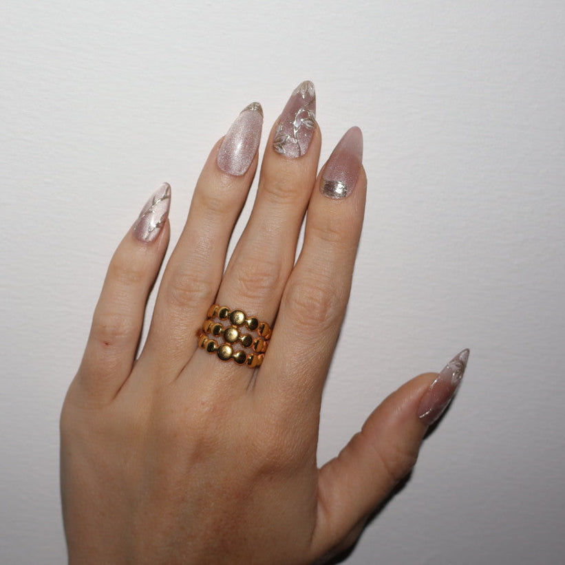 The trio 18k gold plated ring