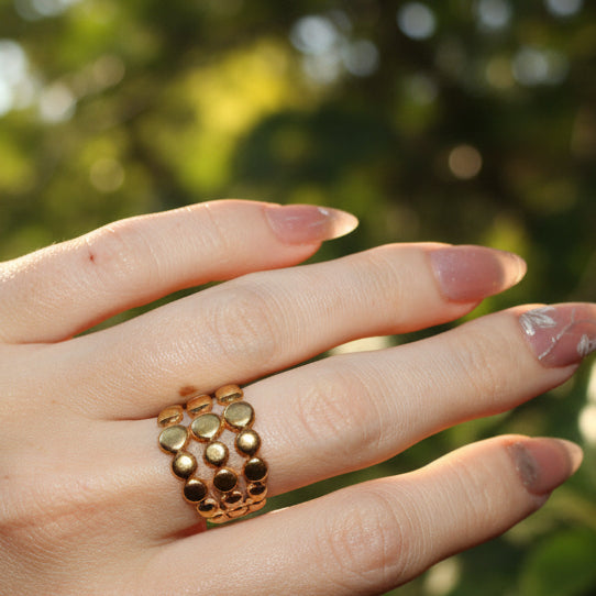 The trio 18k gold plated ring