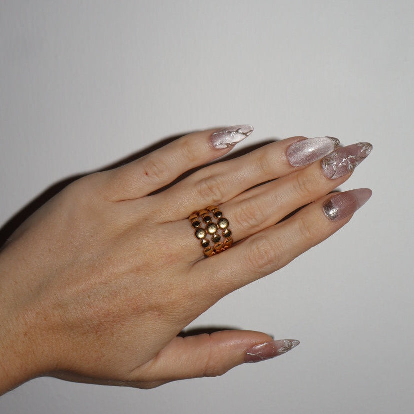 The trio 18k gold plated ring