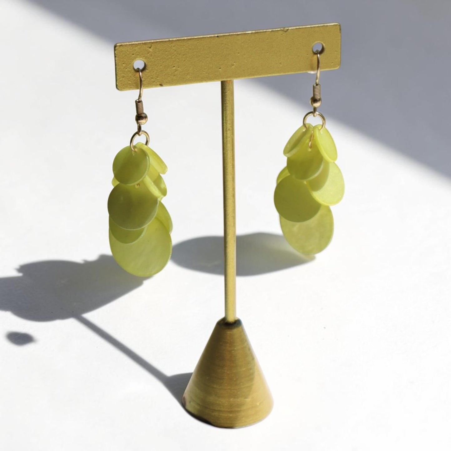 Lime Glimmer Sequin Earrings