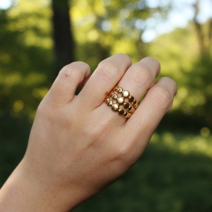 The trio 18k gold plated ring