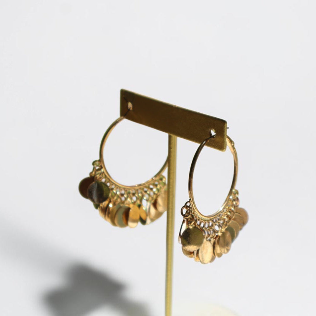 Golden 2000's Coin Hoop Earrings
