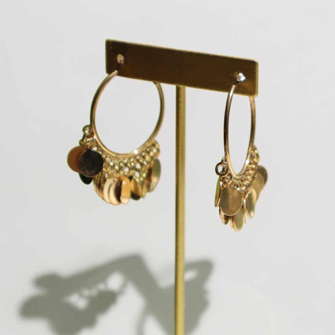 Golden 2000's Coin Hoop Earrings