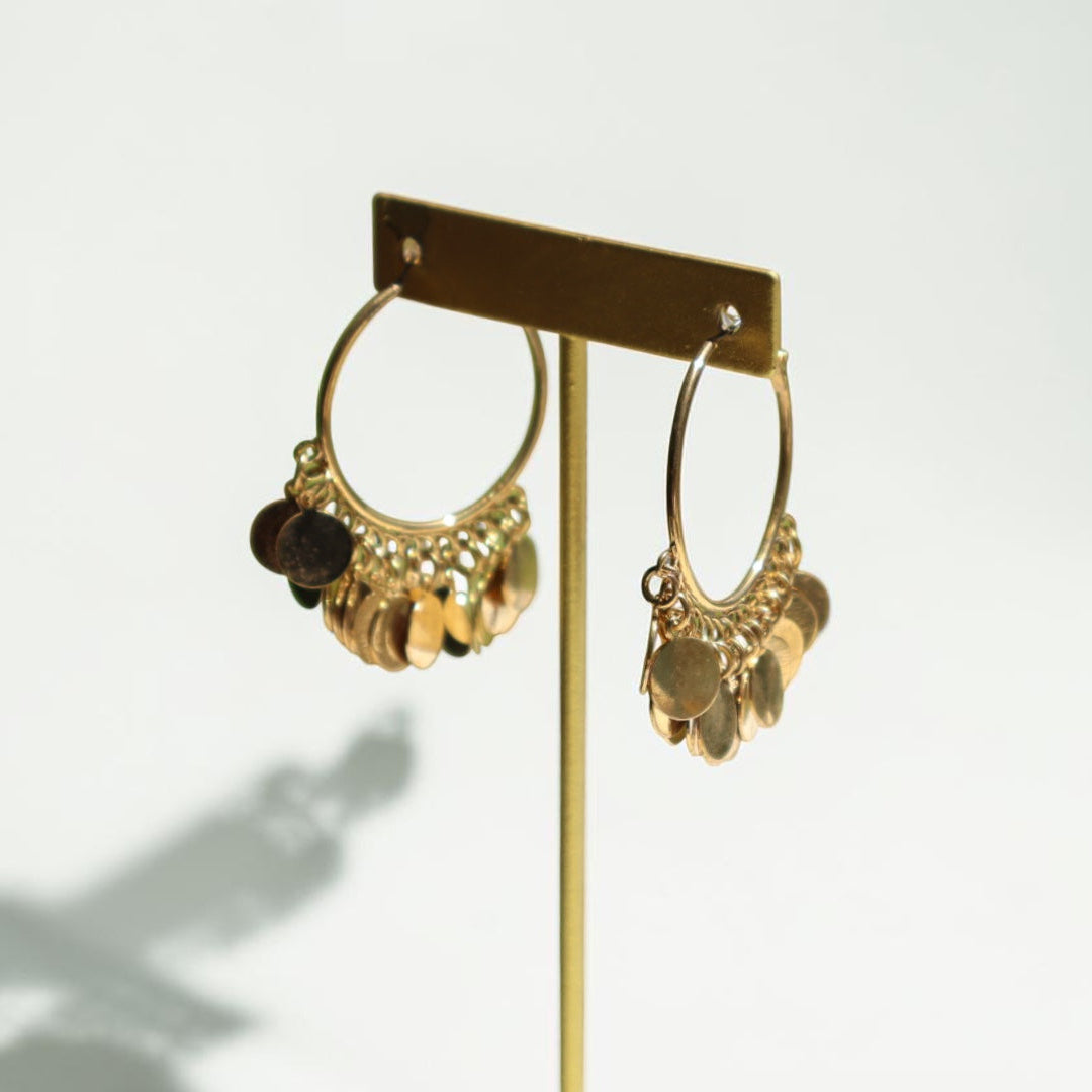 Golden 2000's Coin Hoop Earrings
