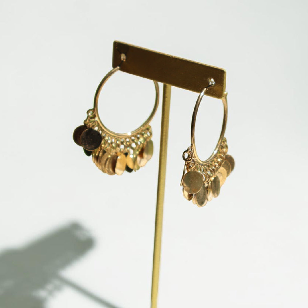 Golden 2000's Coin Hoop Earrings