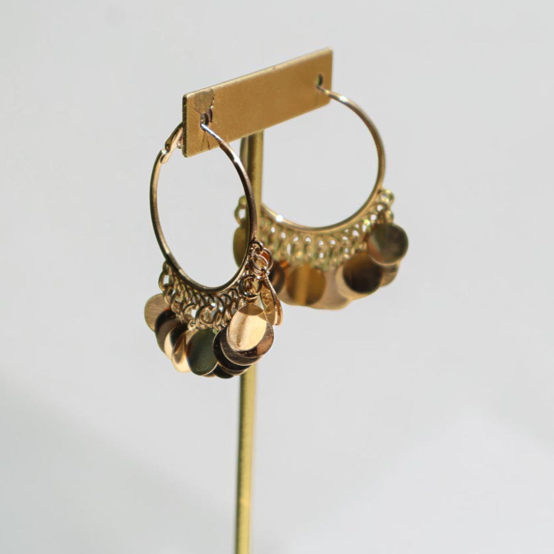 Golden 2000's Coin Hoop Earrings