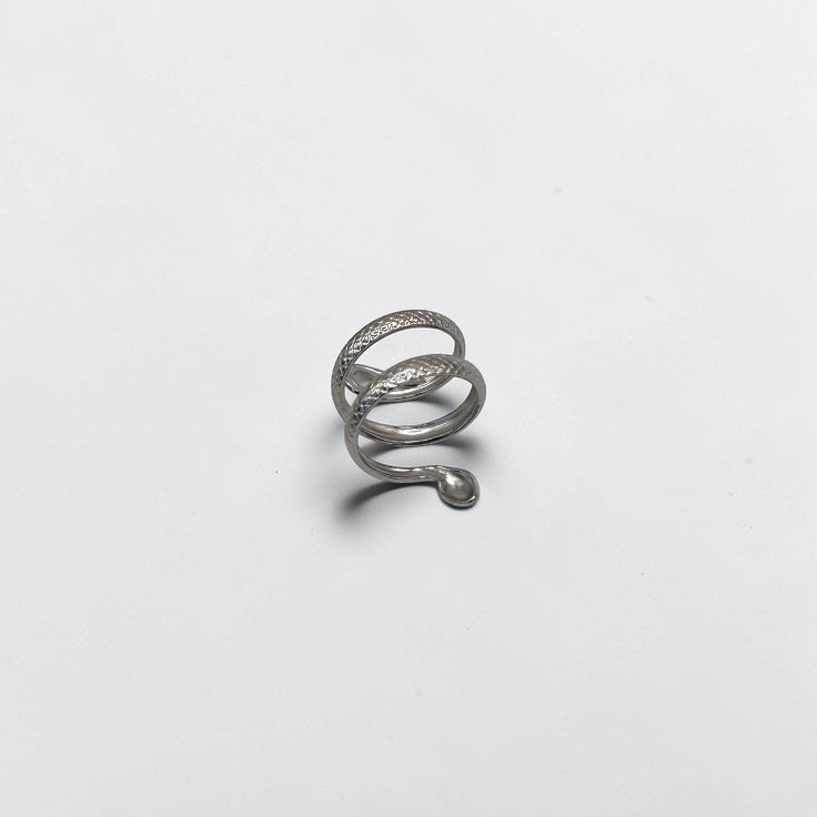 Silver Snake Spiral Ring