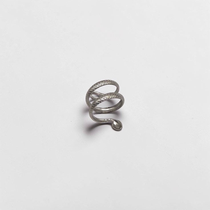 Silver Snake Spiral Ring