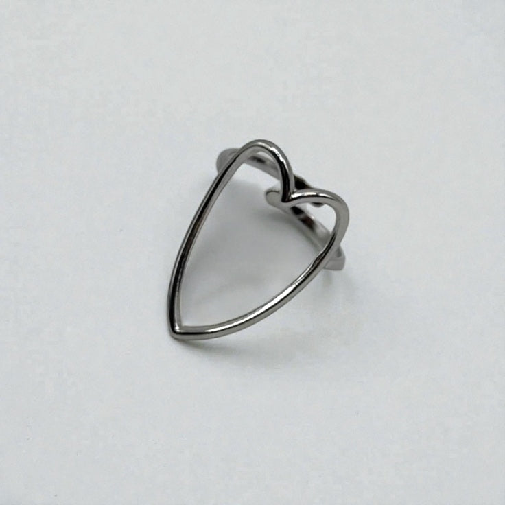 Minimal Open Heart Ring – Silver