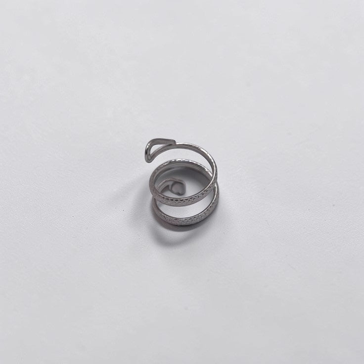 Silver Snake Spiral Ring