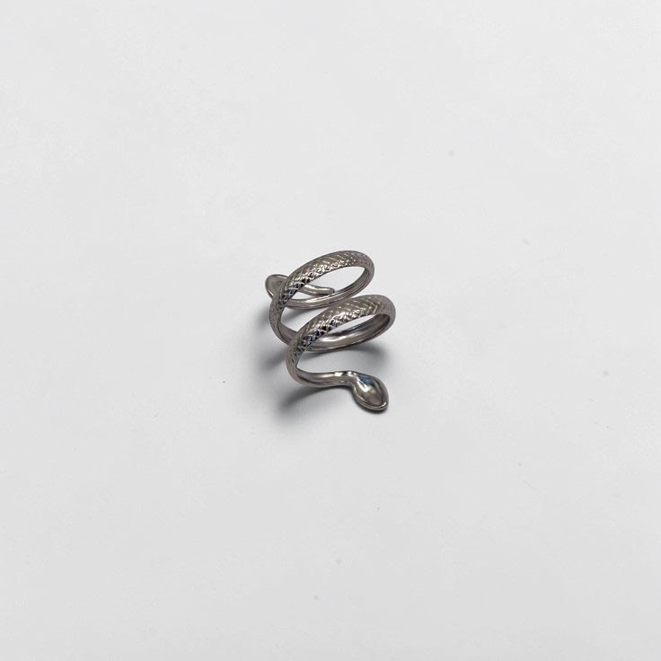 Silver Snake Spiral Ring